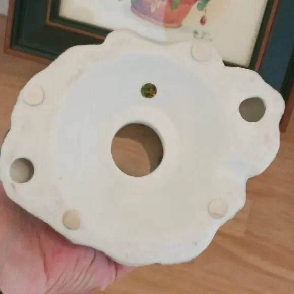 Vintage Ceramic Hand Painted Spooky Tree With Owl & Ghost Holding a Pumpkin Fig - Picture 13 of 15